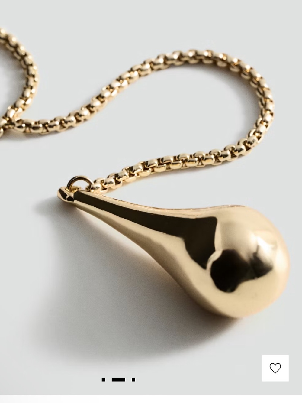 Trendy mango Gold Teardrop Pendant Necklace